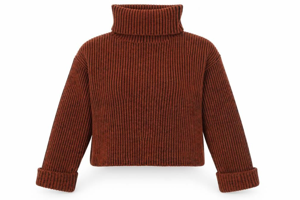 Front view of Topshop Women's Roll Neck Striped jumper S