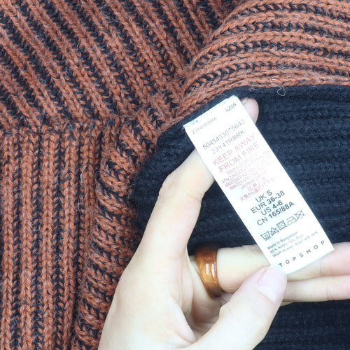 Topshop Women's Roll Neck Striped Pullover Jumper S