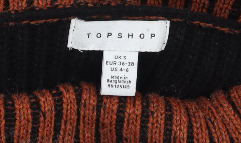Topshop Women's Roll Neck Striped Pullover Jumper S