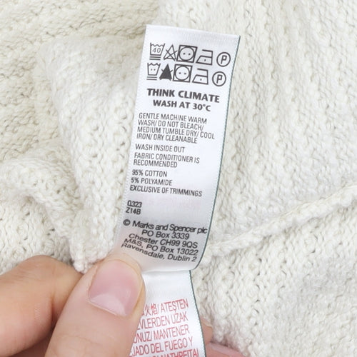Marks and Spencer Women's Ivory Knit Jumper - S