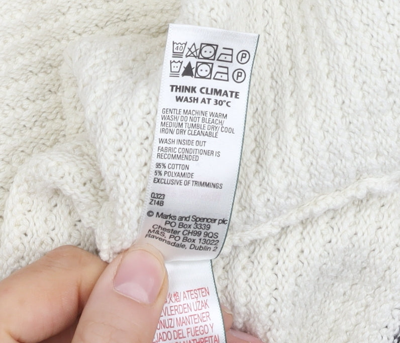 Marks and Spencer Women's Ivory Knit Jumper - S