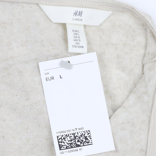 H&M Women's Beige Halter Slip Dress, Size 14