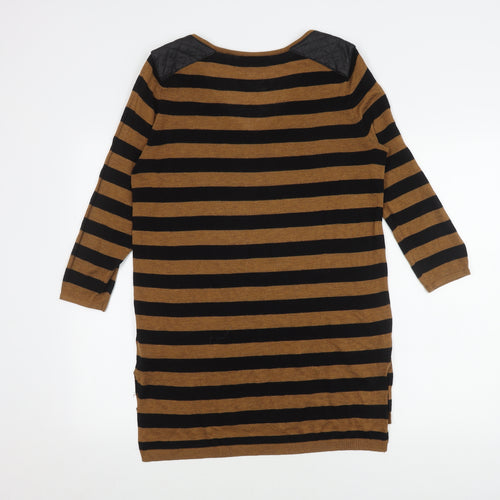 H&M Women's Brown Black Striped Pullover Jumper S