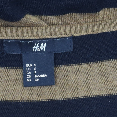 H&M Women's Brown Black Striped Pullover Jumper S