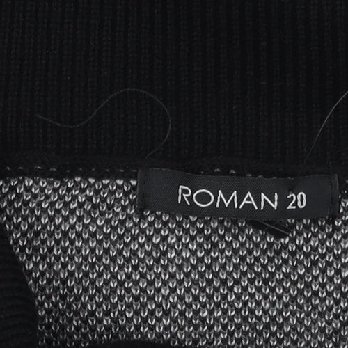 Roman Women's Black Pullover Jumper, Size 20, Geometric