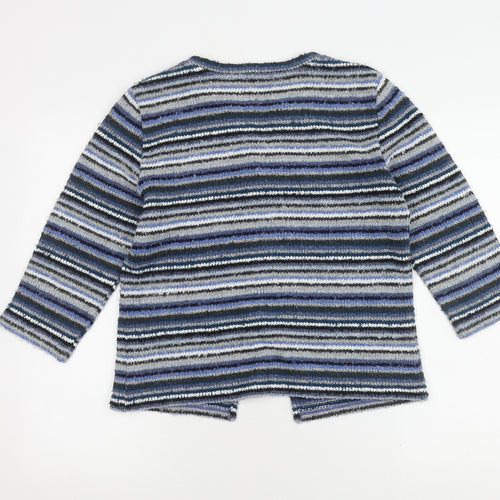 Marks and Spencer Women's Blue Striped Cardigan, M