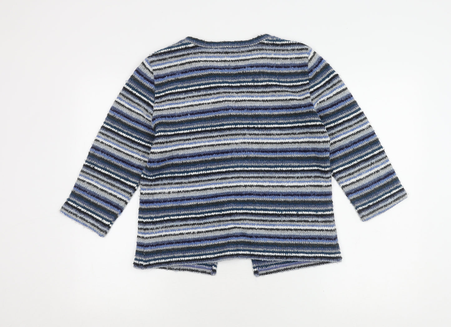 Marks and Spencer Women's Blue Striped Cardigan, M