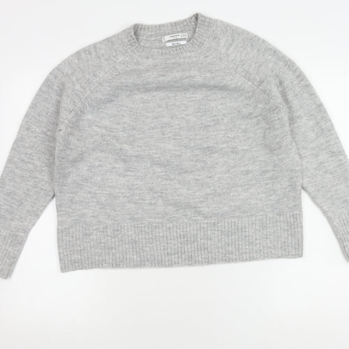 Mango Women's Grey Wool Blend Pullover Jumper XS