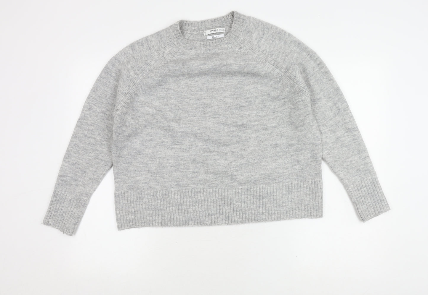 Mango Women's Grey Wool Blend Pullover Jumper XS