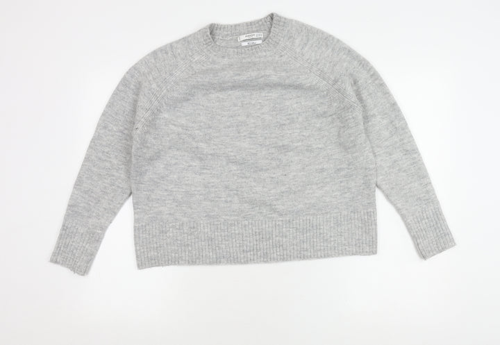 Mango Women's Grey Wool Blend Pullover Jumper XS