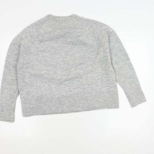 Mango Women's Grey Wool Blend Pullover Jumper XS