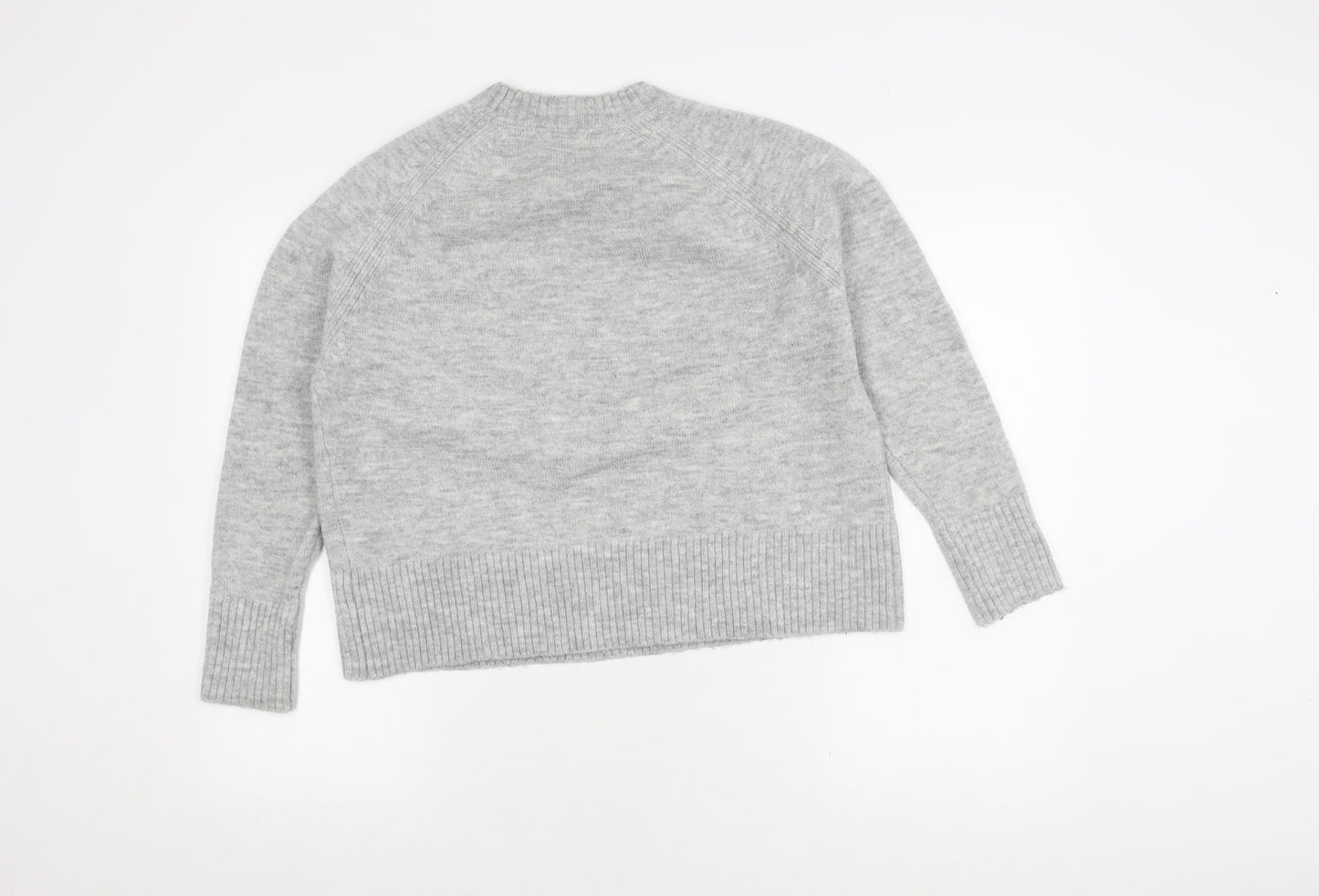 Mango Women's Grey Wool Blend Pullover Jumper XS