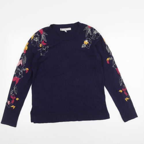 Next Women's Blue Floral Pullover Jumper, Size 10