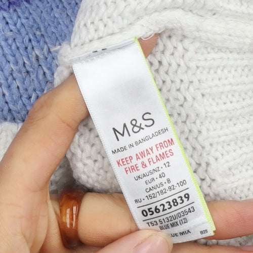 Per Una Women's Multicoloured Crew Neck Jumper Size 12