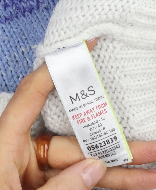 Per Una Women's Multicoloured Crew Neck Jumper Size 12