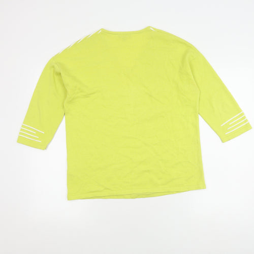 Marble Women's Green V-Neck Pullover Jumper Size 12