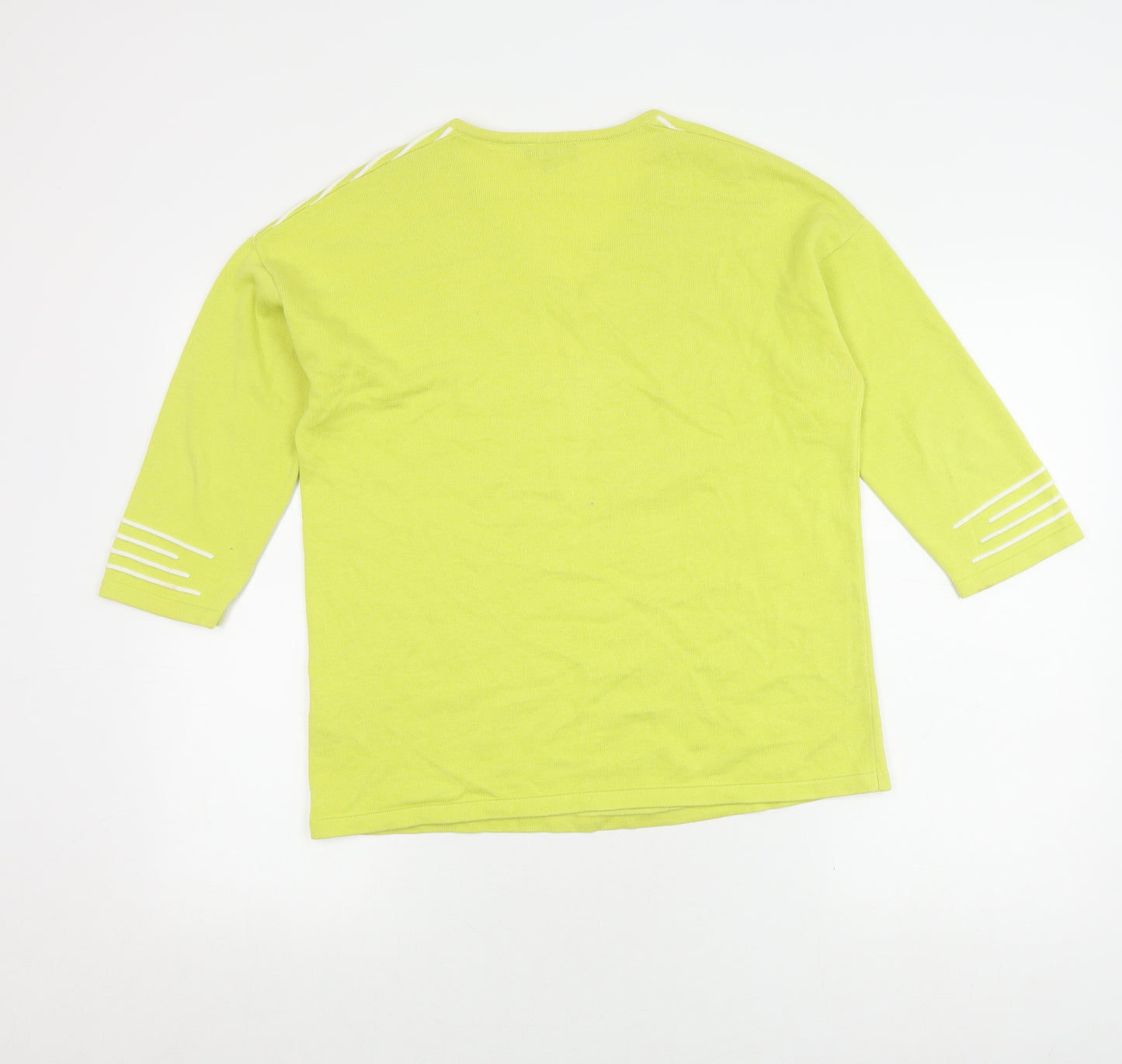 Marble Women's Green V-Neck Pullover Jumper Size 12