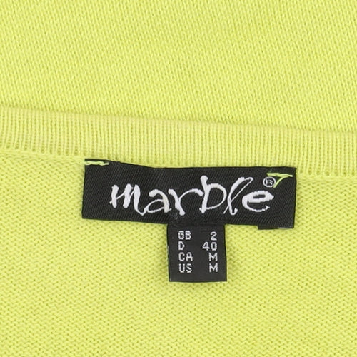 Marble Women's Green V-Neck Pullover Jumper Size 12