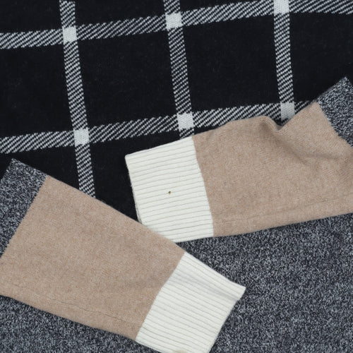 Jigsaw Women's Wool Pullover Jumper XS Check Roll Neck