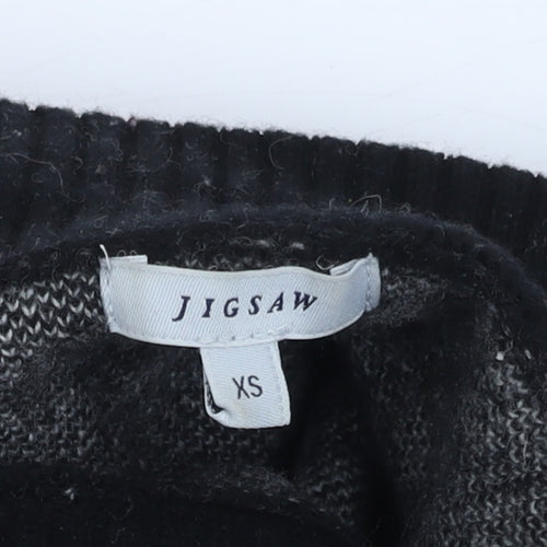 Jigsaw Women's Wool Pullover Jumper XS Check Roll Neck