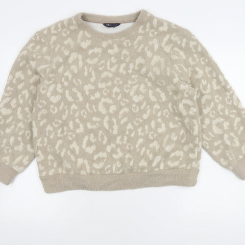 Marks and Spencer Women's Beige Animal Print Jumper M