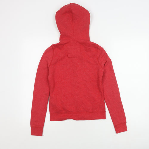 Abercrombie Girls Red Hoodie M Full Zip Graphic
