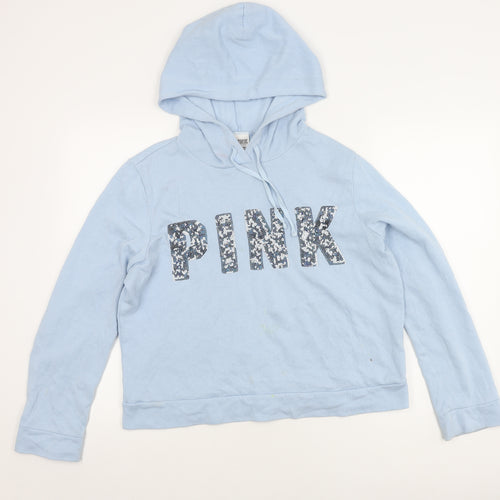 Victoria's Secret Women’s Blue Hoodie Size L Sequin Detail