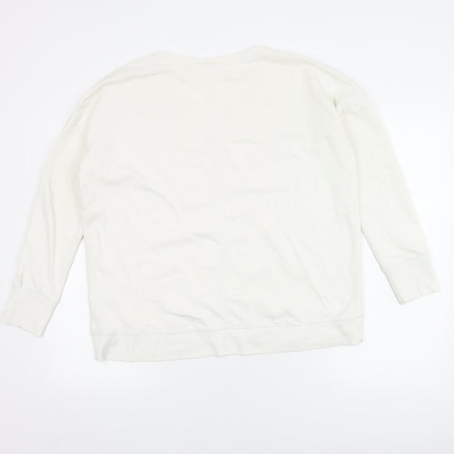 Gap Women's White V-Neck Pullover Jumper - Size M