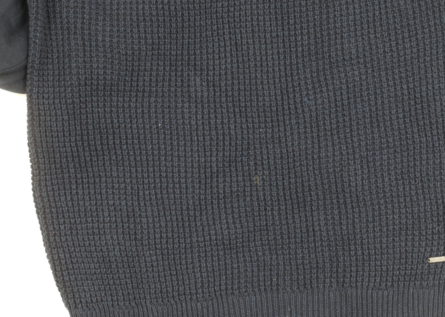 Next Men's Black S Pullover Hoodie Waffle-Knit Jumper