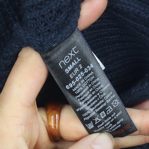 Next Men's Black S Pullover Hoodie Waffle-Knit Jumper