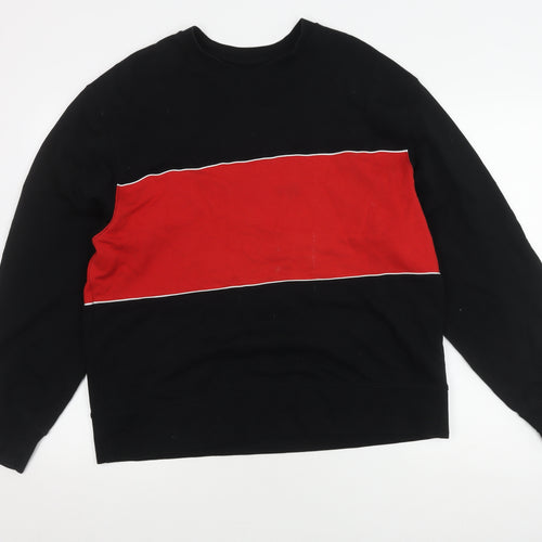 Topman Men's Black Red Pullover Sweatshirt M