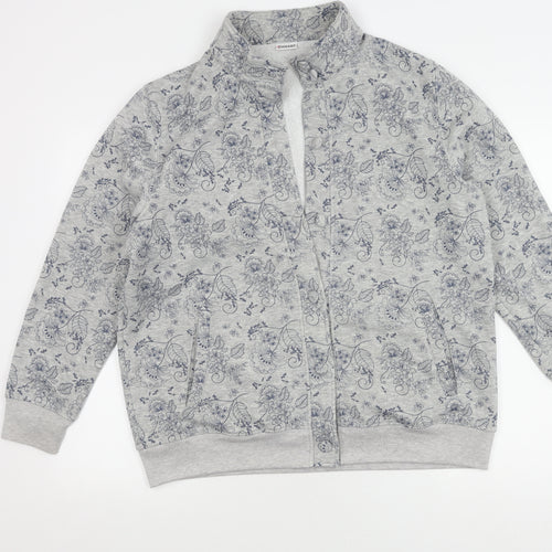 Damart Women’s Grey Floral Jumper L