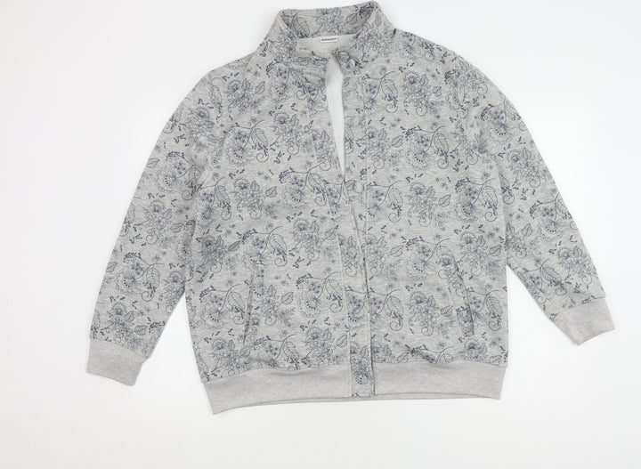 Damart Women’s Grey Floral Jumper L