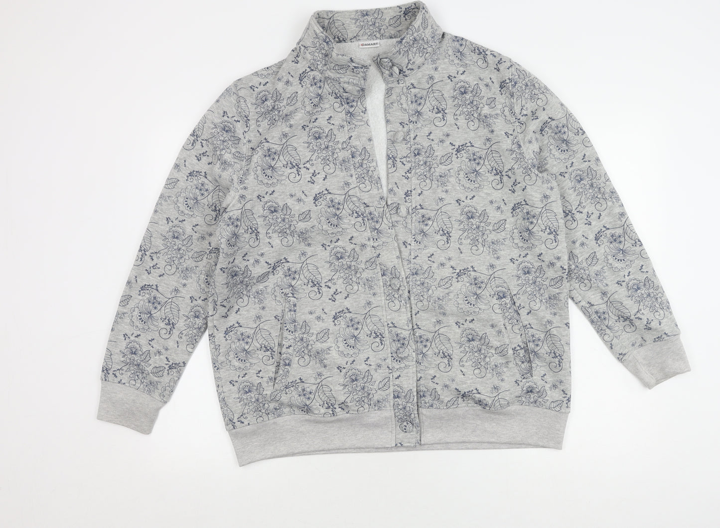 Damart Women’s Grey Floral Jumper L