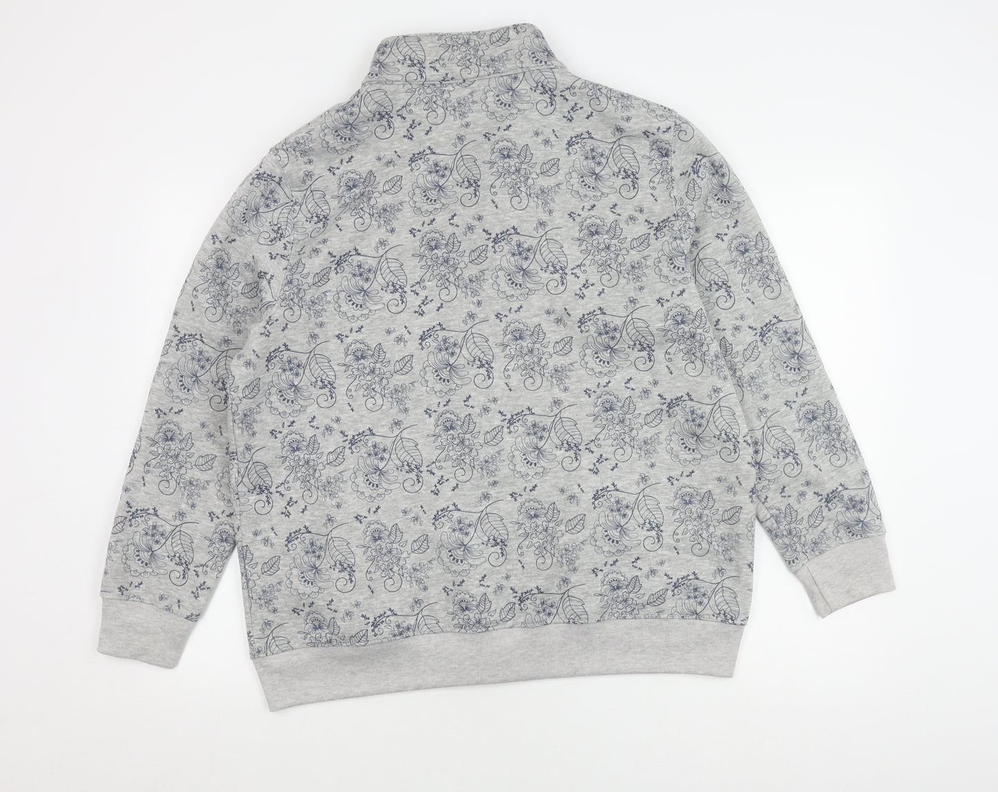 Damart Women’s Grey Floral Jumper L