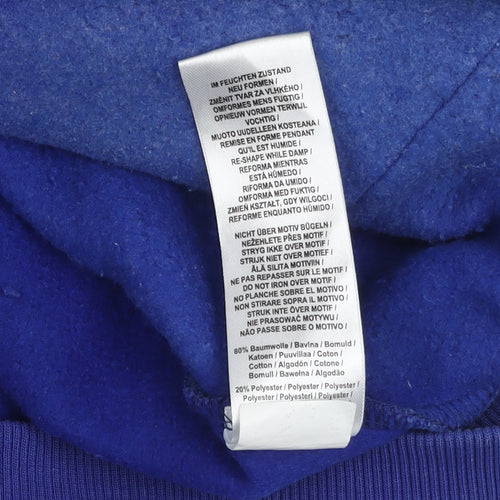 mula. Men's Blue Hoodie M Pullover with Logo