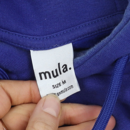 mula. Men's Blue Hoodie M Pullover with Logo