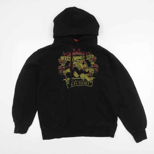 Bravado Black Cartoon Hoodie, Small, Unisex Pullover