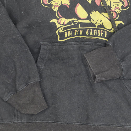 Bravado Black Cartoon Hoodie, Small, Unisex Pullover