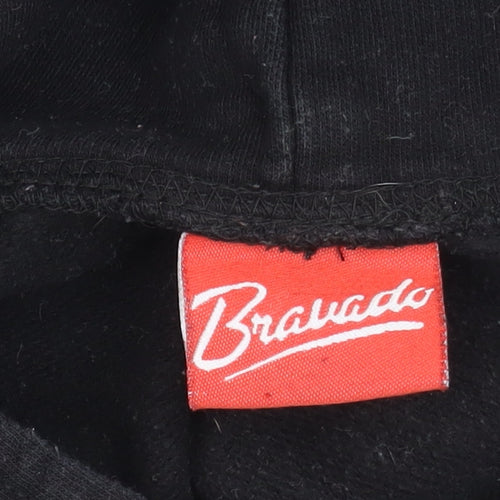 Bravado Black Cartoon Hoodie, Small, Unisex Pullover