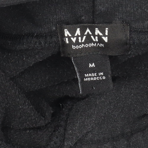 boohooMAN Men's M Black Cartoon Pullover Hoodie