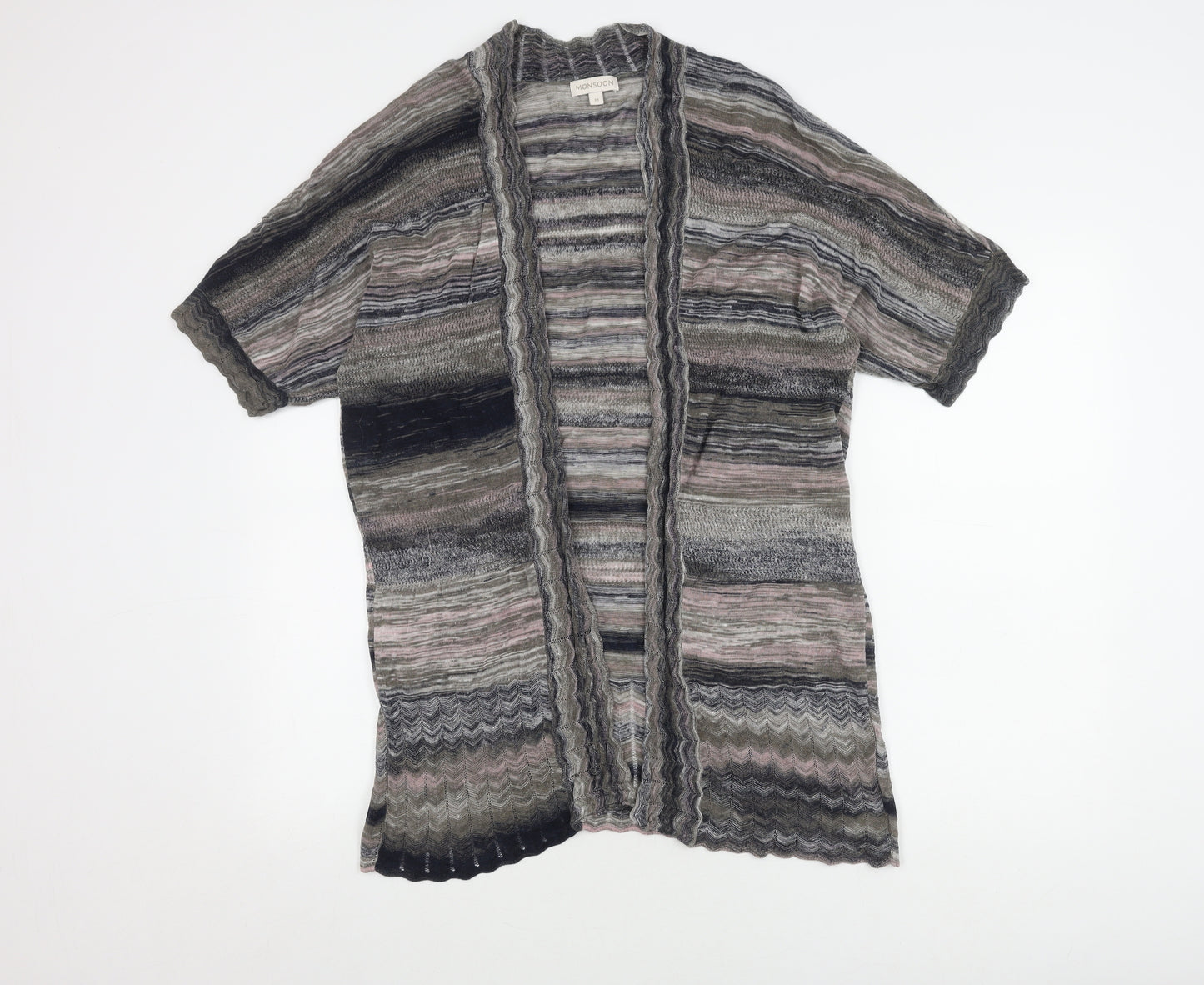 Monsoon Women's Grey Striped Cardigan, M