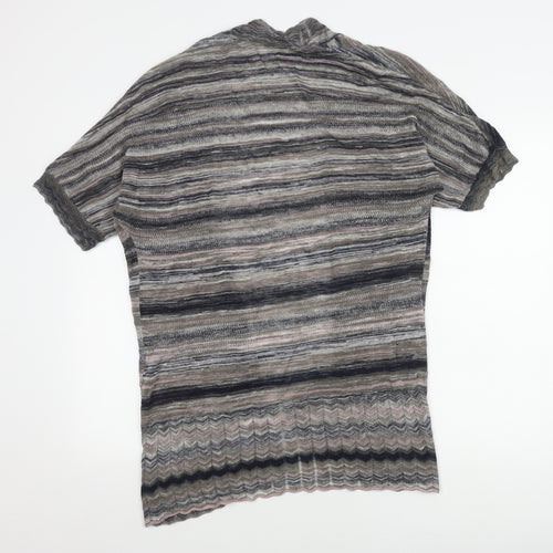 Monsoon Women's Grey Striped Cardigan, M