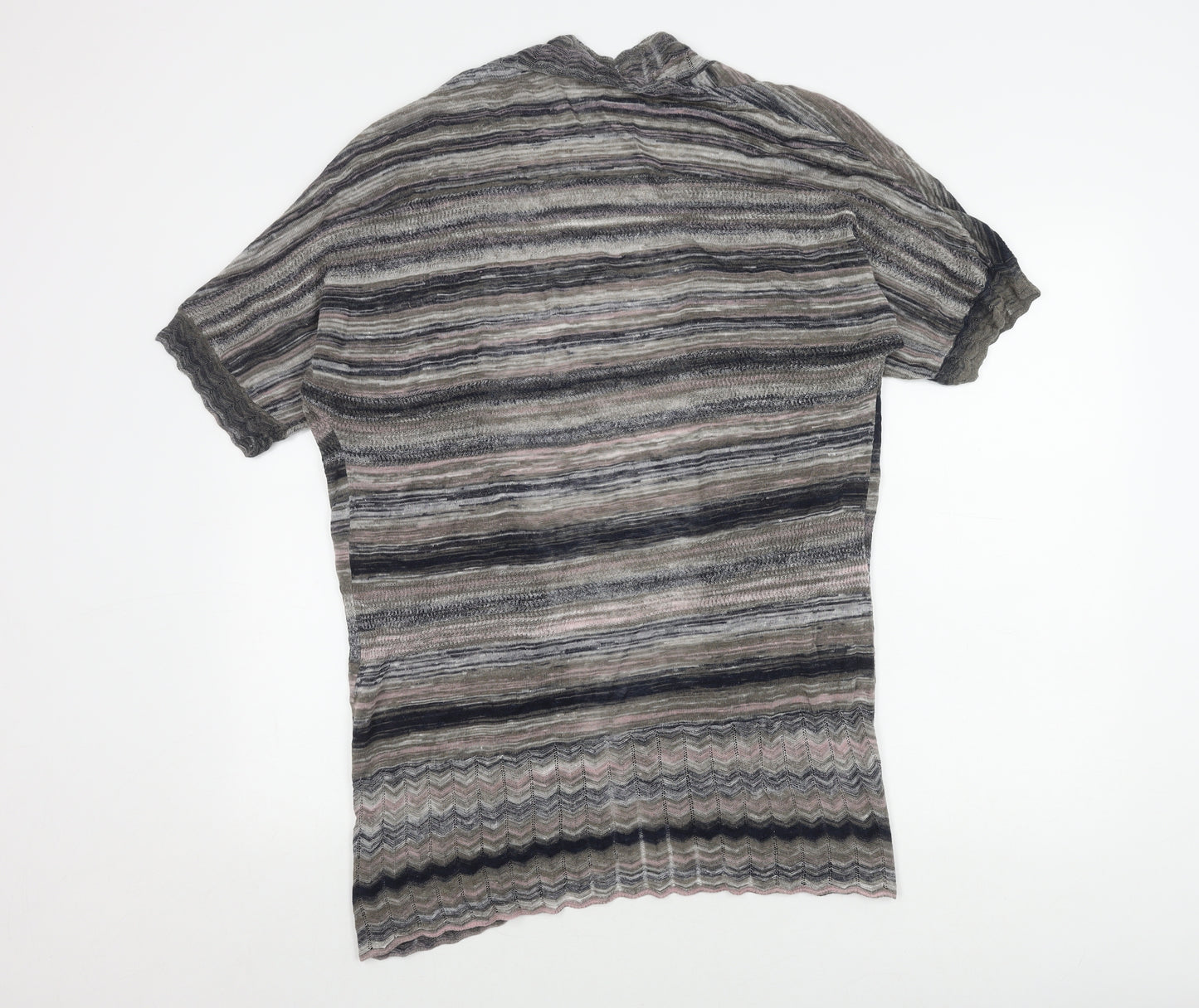 Monsoon Women's Grey Striped Cardigan, M