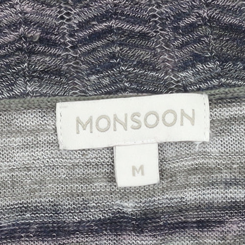 Monsoon Women's Grey Striped Cardigan, M