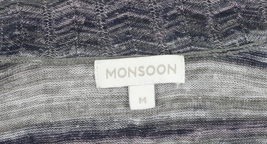 Monsoon Women's Grey Striped Cardigan, M
