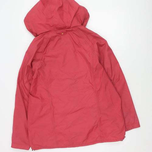 Joules Women's Pink Hooded Rain Jacket Size 16