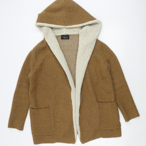 Zara Women’s Brown Hooded Cardigan Size 12