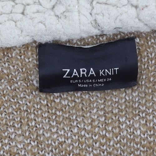 Zara Women’s Brown Hooded Cardigan Size 12