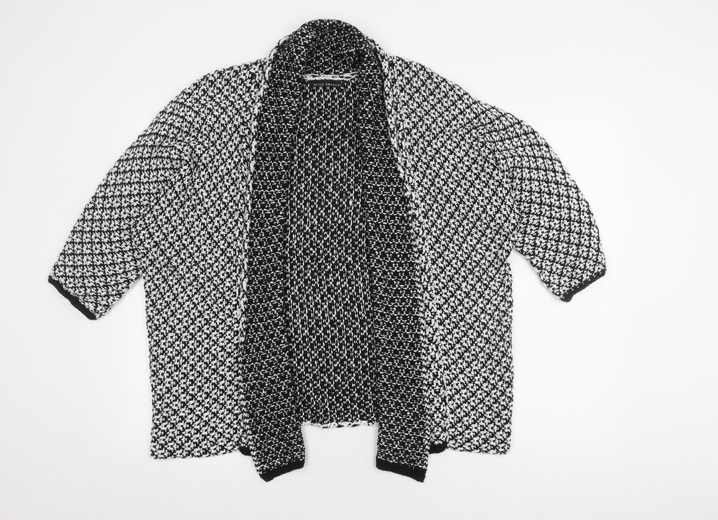 David Emanuel Women's Black Open-Knit Cardigan S